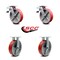 Service Caster 8 Inch Red Poly on Cast Iron Caster Set with Roller Bearings 2 Brakes 2 Rigid SCC-TTL30S820-PUR-RS-2-R-2 - alternate 7